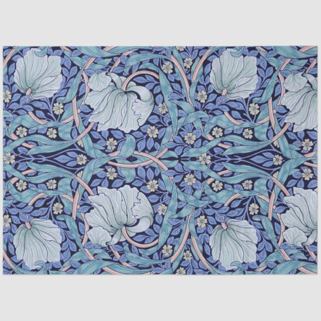 Papel De Seda Pimpernel Blue, William Morris (Anverso)