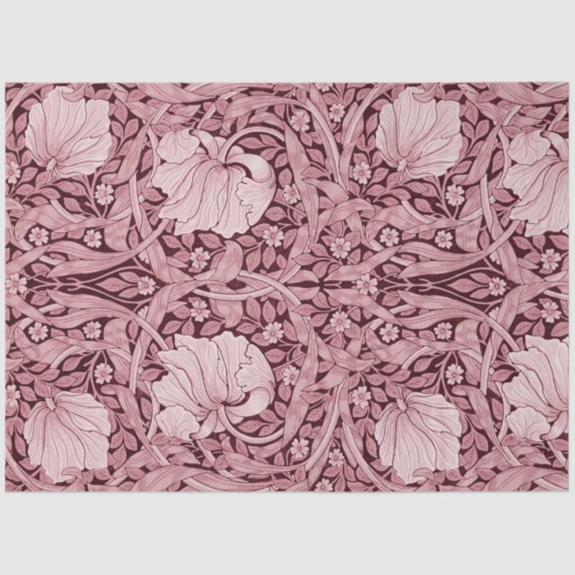 Papel De Seda Pimpernel Maroon, William Morris (Anverso)