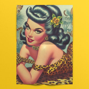 Papel De Seda Pin de impresión Leopar Vintage hacia arriba