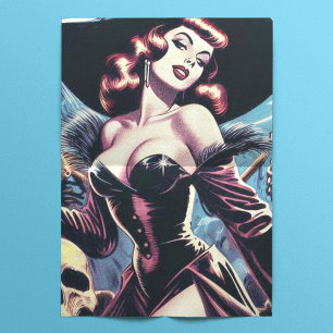 Papel De Seda Pin de terror de bruja retro