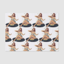 Pin Up Chica on Record Multi Tissue Paper