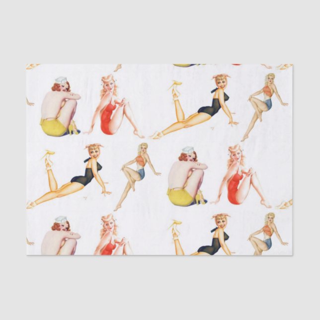 Papel De Seda Pin Up Chicas 4 Bellezas  (Anverso)