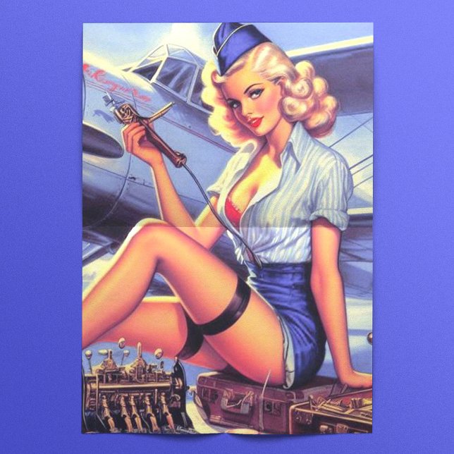 Papel De Seda Pin-up de avión vintage (Subido por el creador)