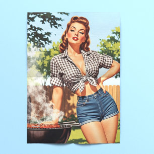 Papel De Seda Pin-up de barbacoa vintage