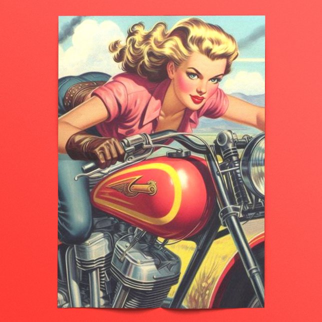Papel De Seda Pin-up de motocicleta retro (Subido por el creador)
