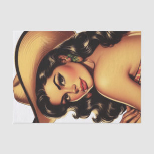 Papel De Seda Pin-up de país reducido