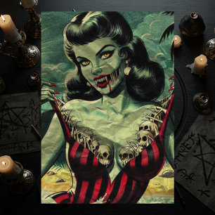 Papel De Seda Pin-up de vampiros zombis
