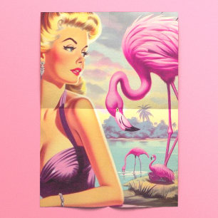 Papel De Seda Pin-up Flamingo Tropical