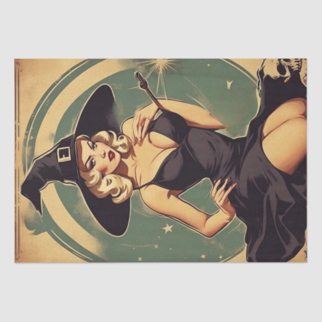Papel De Seda Pin-Up Potion: Retro Witch Decoupage (Anverso)