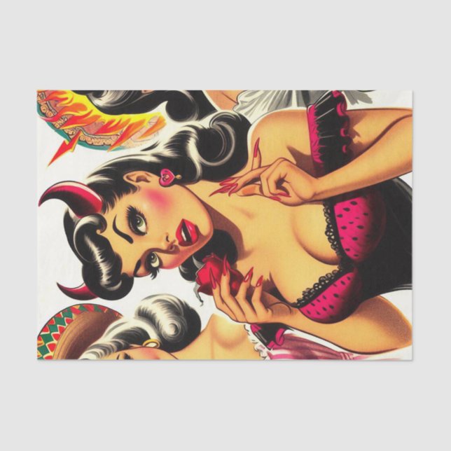Papel De Seda Pin-up Retro Devilish (Anverso)