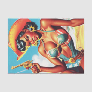 Papel De Seda Pin-up retro occidental