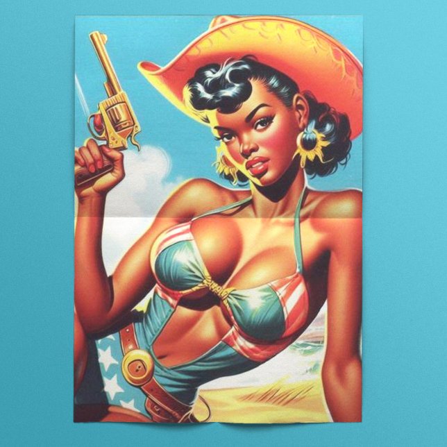 Papel De Seda Pin-up retro occidental (Subido por el creador)