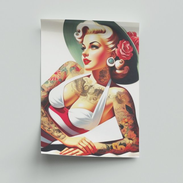Papel De Seda Pin-up Retro Tattoed Swimsuit (Subido por el creador)