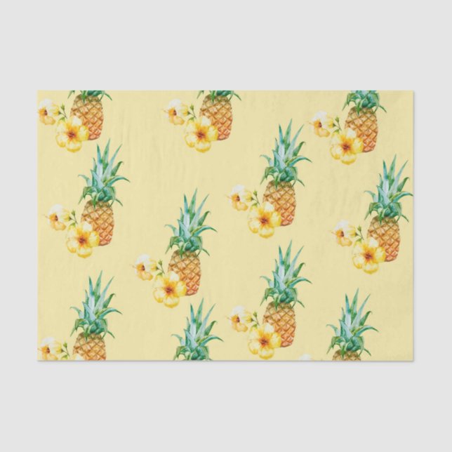 Papel De Seda Piña Hibiscus (serie 41 amarilla/Naranja) (Anverso)