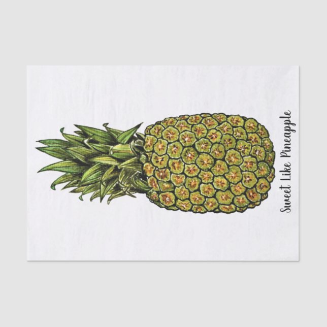 Papel De Seda Piña linda del arte de la acuarela (Anverso)
