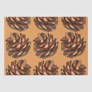 Papel De Seda Piñas Conos Invierno Naturaleza