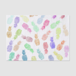 Papel De Seda Piñas de moda divertidas de la acuarela del