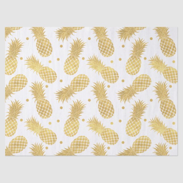 Papel De Seda Piñas Glitzy Gold (Anverso)