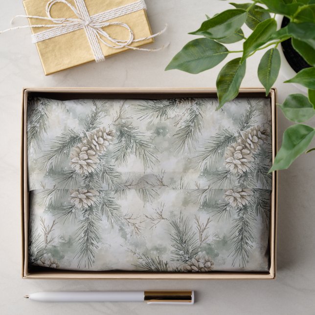 Papel De Seda Piñas Navidades Verdes   (Regalo )