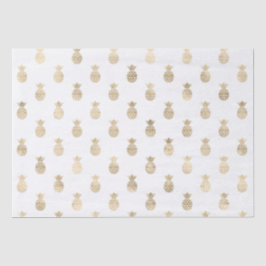 Papel De Seda Piñas tropicales de oro