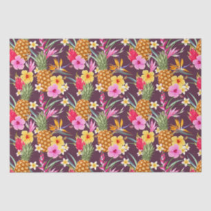 Papel De Seda Piñas Tropicales Y Flor