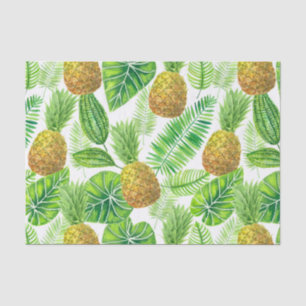 Papel De Seda Piñas y hojas tropicales