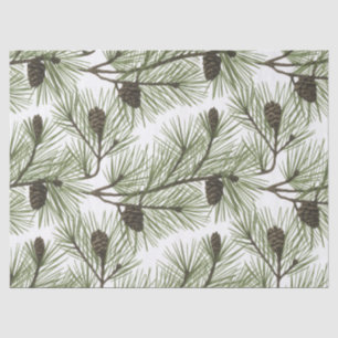 Papel De Seda Piñas y ramas de Navidad alegres de moda    