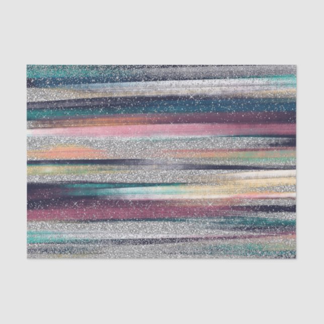 Papel De Seda Pincel Purpurina rosa azul dorado moderno Pincel d (Anverso)