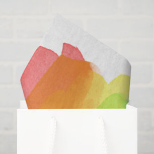 Papel De Seda Pinceladas de Acuarela Arcoíris Artista Colorido