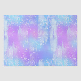 Papel De Seda Pinceladas de pintura iridiscente púrpura y azul