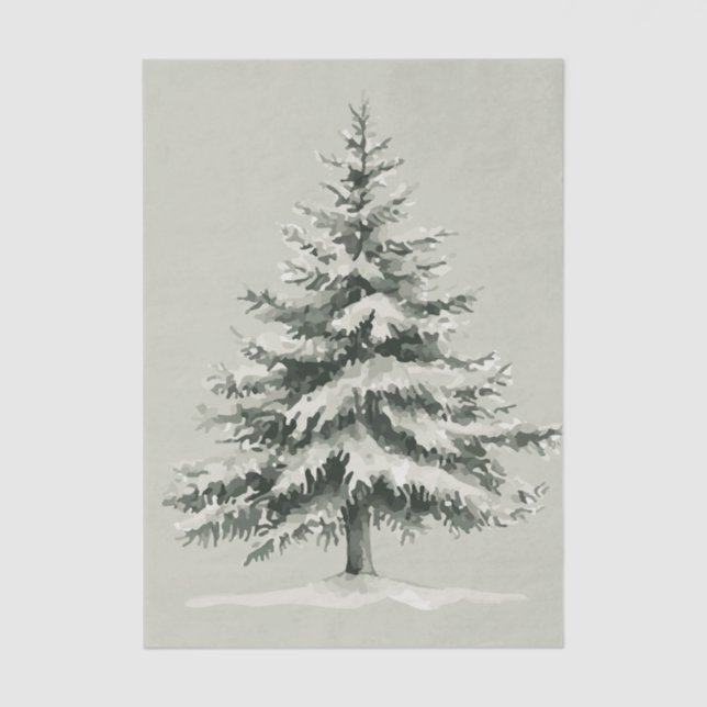 Papel De Seda Pine Tree Covered with snow (Anverso)