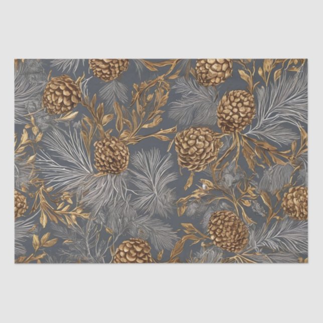 Papel De Seda Pineconas y ramas (Anverso)