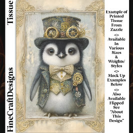 Papel De Seda Pingüino bebé steampunk victoriano DL3R decoupage