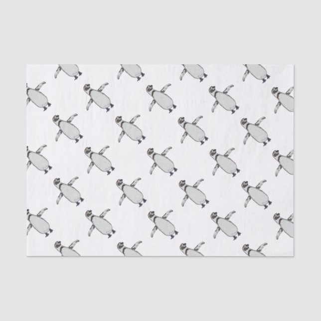 Papel De Seda Pingüino de dibujos animados (Anverso)