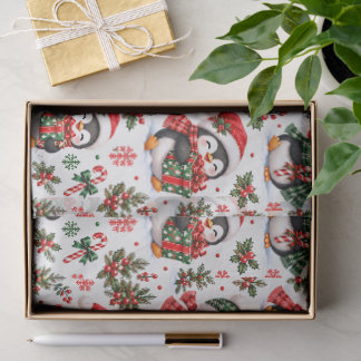 Papel De Seda Pingüino de Navidad Alegría Navideña