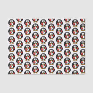 Papel De Seda Pingüino de San Valentín con regalo de chocolate y