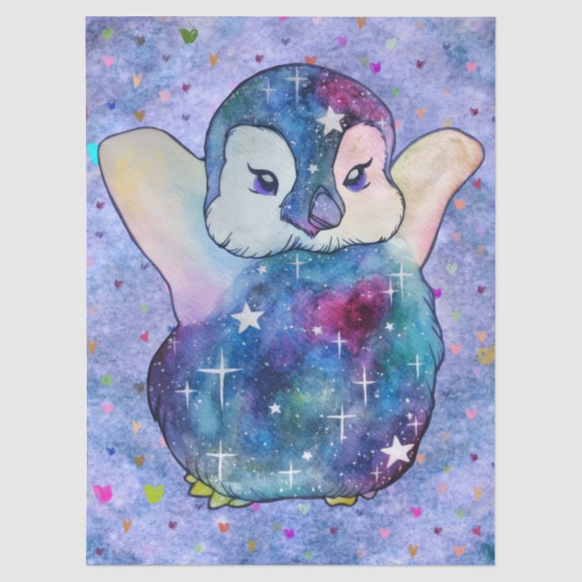 Papel De Seda Pingüino llamado Button (Anverso)