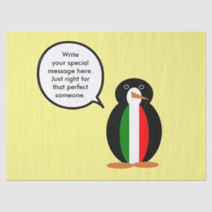 Papel De Seda Pingüino parlante italiano personalizado