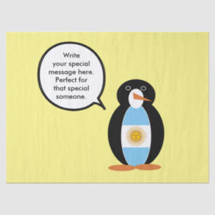 Papel De Seda Pingüino Señora Bandera Argentina hablando
