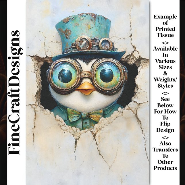 Papel De Seda Pingüino Steampunk Peeking A Través De Hoyo AZ8 De (Subido por el creador)