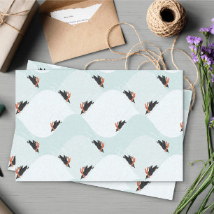Papel De Seda Pingüinos juguetones deslizándose sobre el patrón 