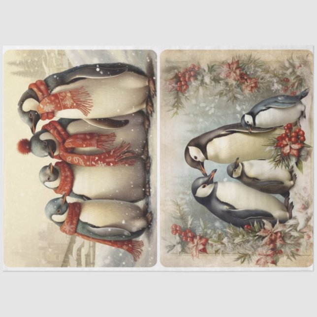 Papel De Seda Pingüinos navidades (Anverso)