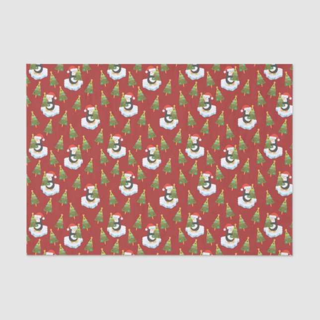 Papel De Seda Pingüinos Para Navidades (Anverso)