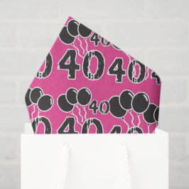 Papel De Seda PINK 40th Birthday Tissue Paper