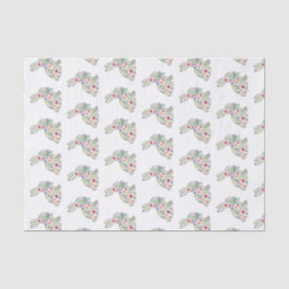 Papel De Seda Pink and Blue Wildflower Easter Rabbit