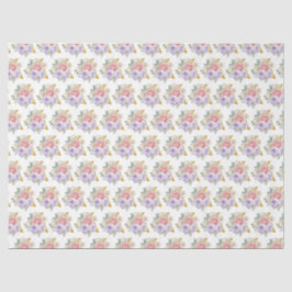 Papel De Seda Pink and Purple Elegant Flowers