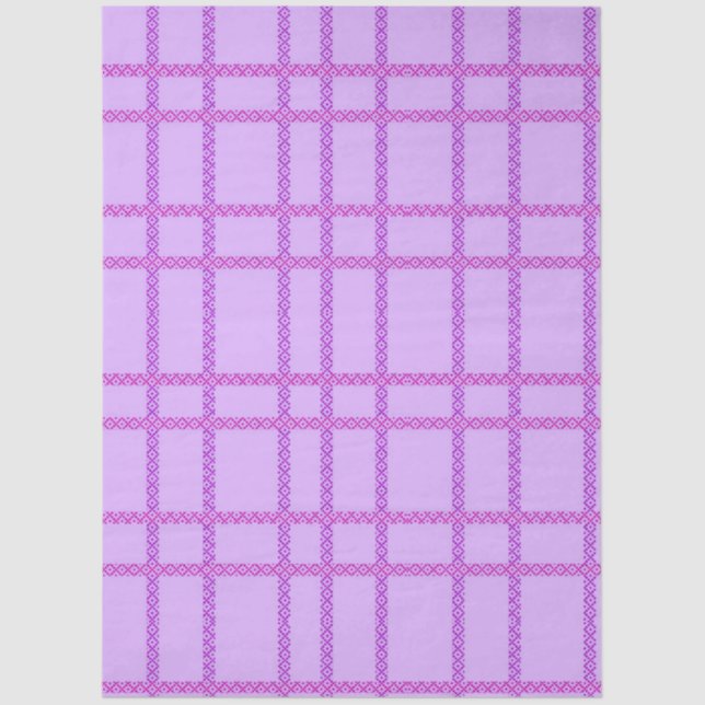 Papel De Seda Pink and purple flower checkered pattern (Anverso)