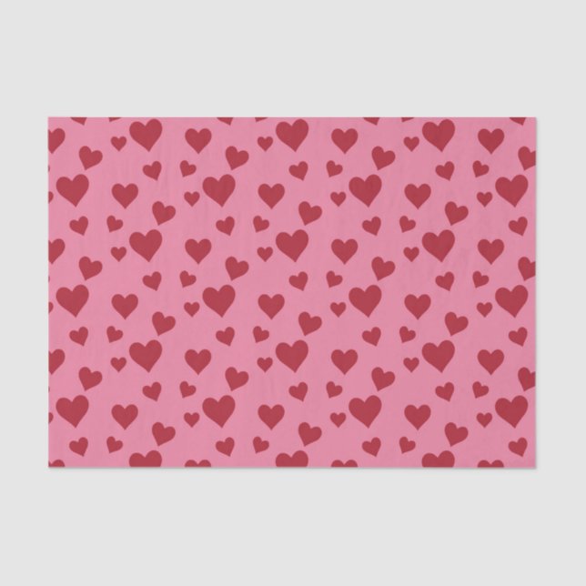 Papel De Seda Pink and Red Valentines Love Hearts Decoupage (Anverso)