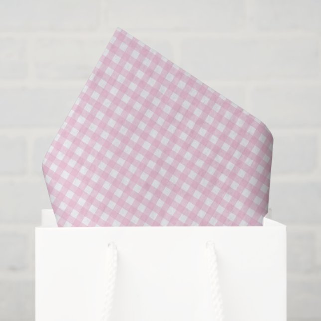 Papel De Seda Pink and White Gingham (Bolsa de regalo)