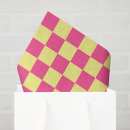 Papel De Seda Pink and Yellow Checkered Print